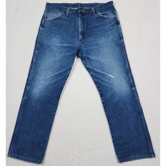 Wrangler Other - Wrangler 13MWZ Jeans Mens 38x31 Blue  Western Cowboy Cut Straight Leg Denim